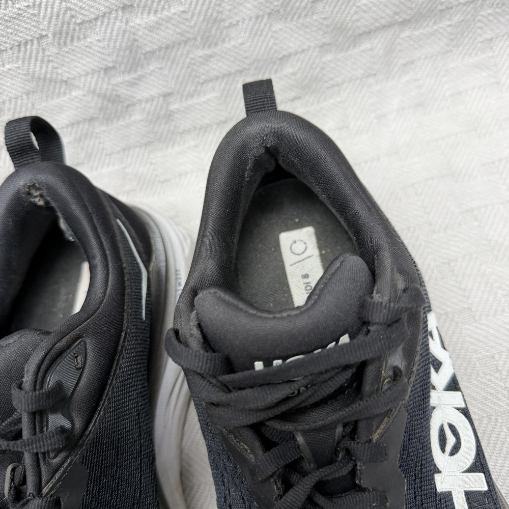 Hoka‎ One One Bondi 8 Shoes Womens Size 8 Black Running Wide 1127954 BWHT - Picture 9 of 12